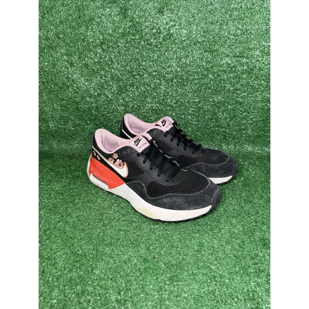 Nike Air Max Systm Boys Size‎ 7Y Black Red Athletic Shoes Sneakers FQ8959-001